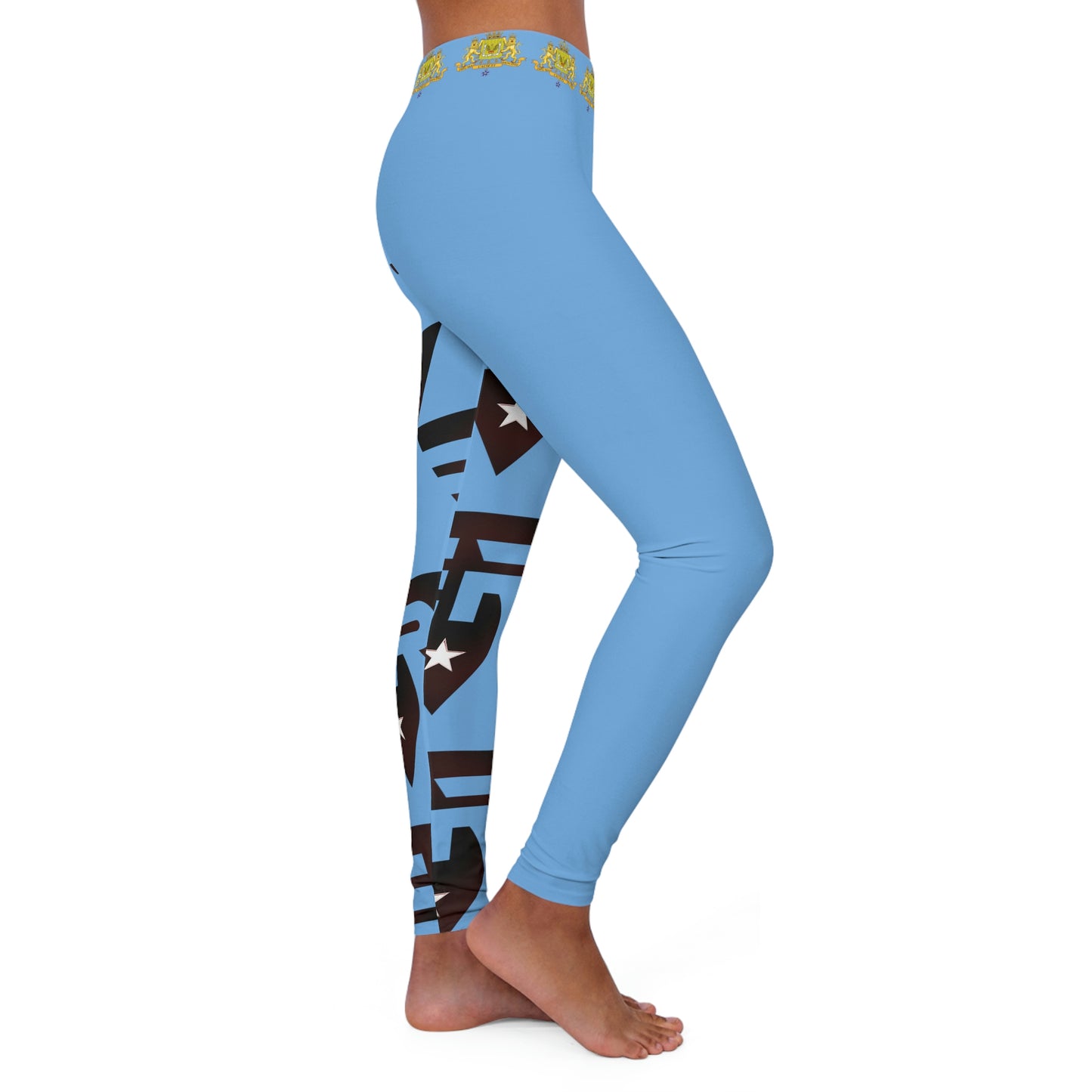 Women's Spandex Leggings Light Blue +Merlot