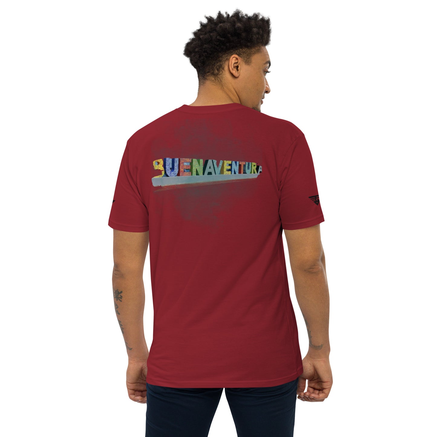 Roze Coordinates Short Sleeve Tee- Buenaventura Colombia- Red/Grey