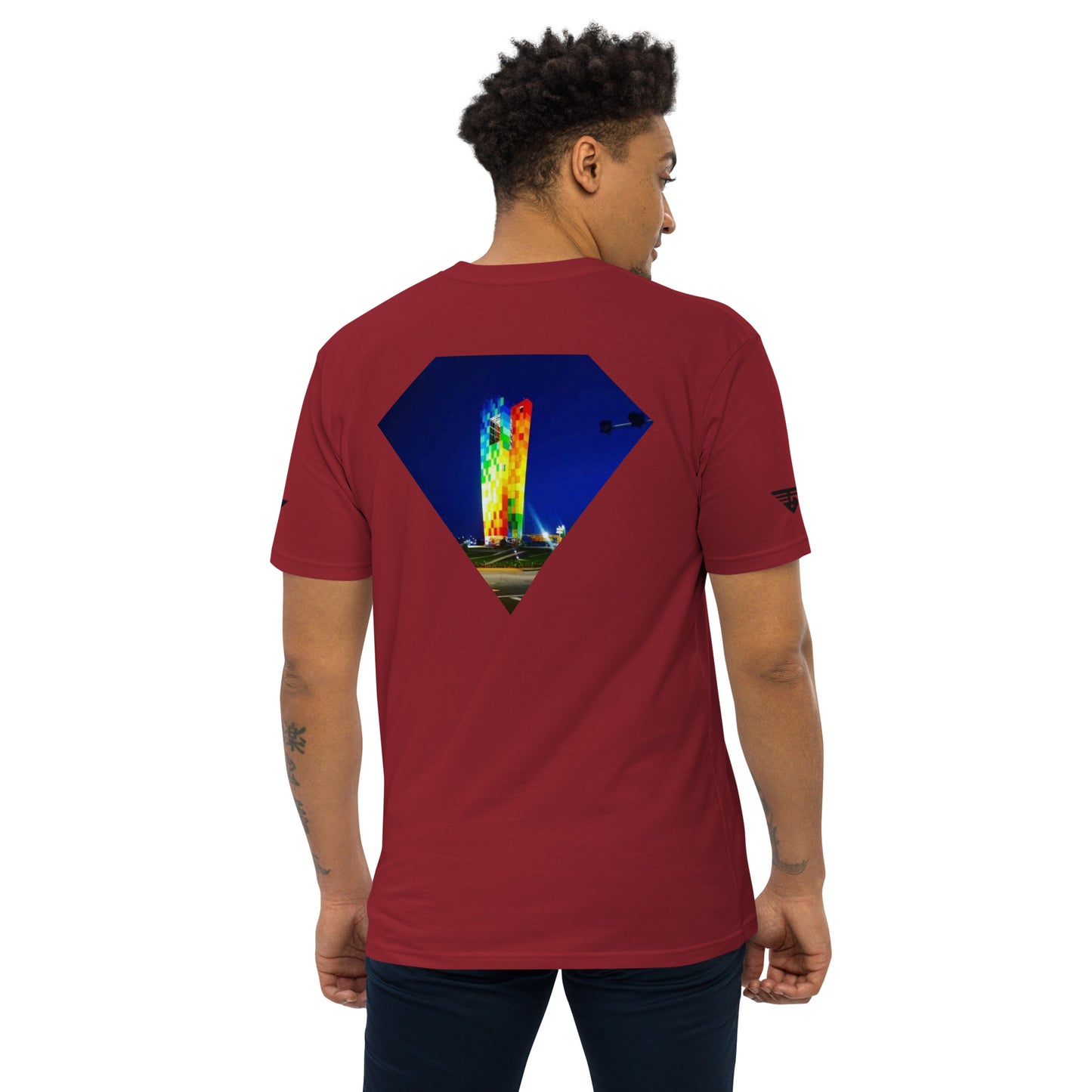 Roze Coordinates Short Sleeve Tee- Barranquilla- Red/Grey