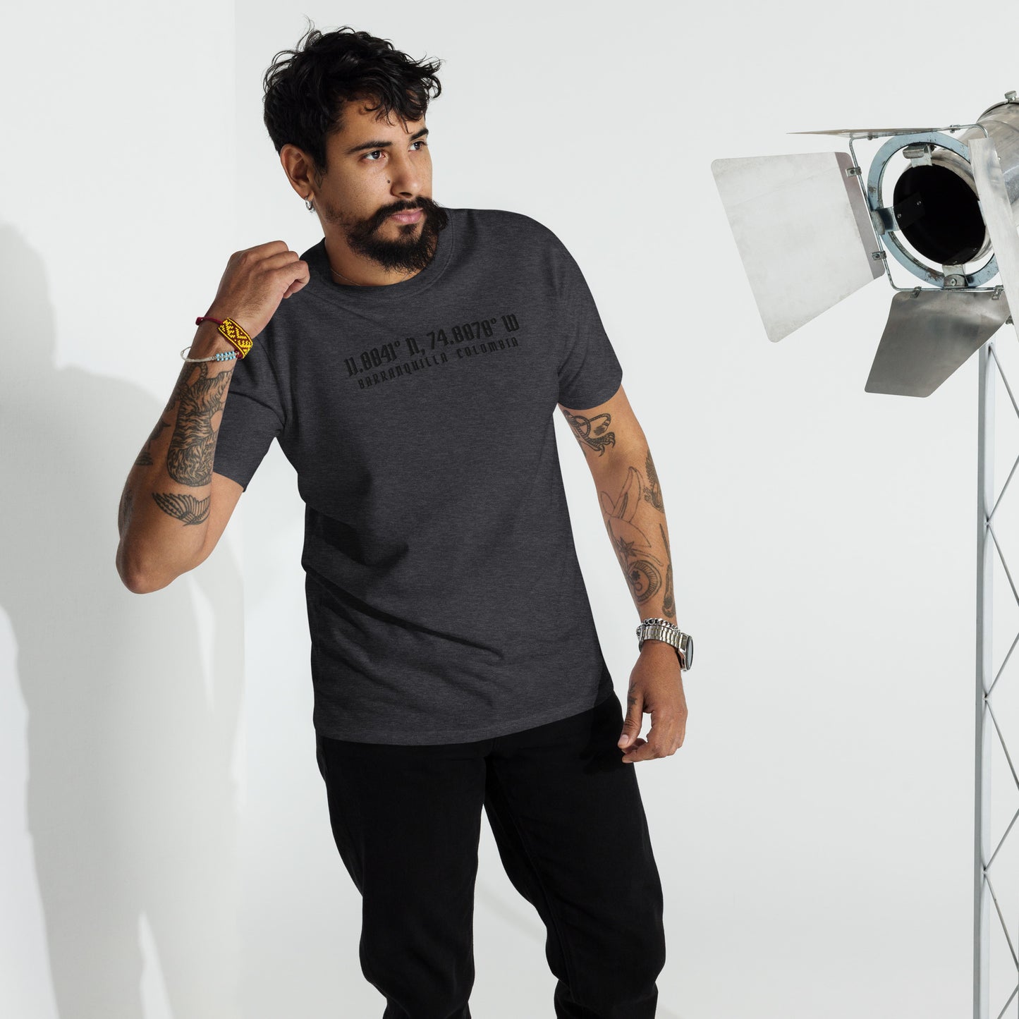 Roze Coordinates Short Sleeve Tee- Barranquilla- Red/Grey