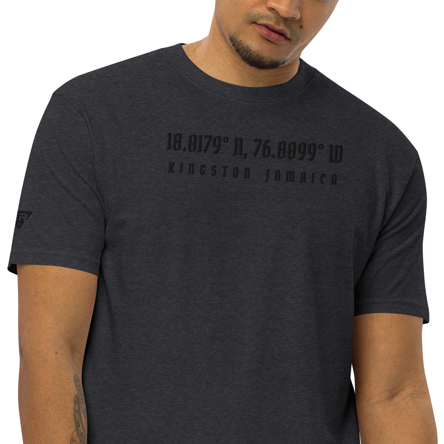 Roze Coordinates Short Sleeve Tee- Jamaica- Red/Grey