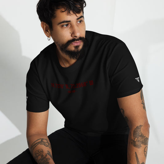 Au Cap Coordinates Men’s premium heavyweight tee Blk+Red