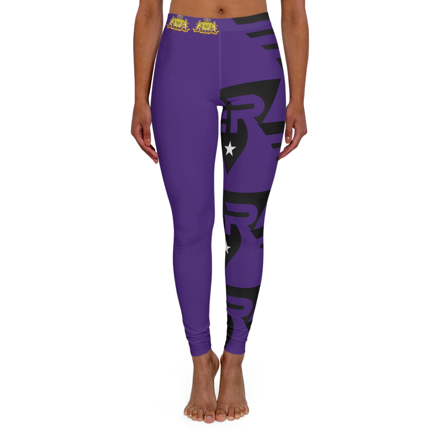 Women's Spandex Leggings Purple + Black