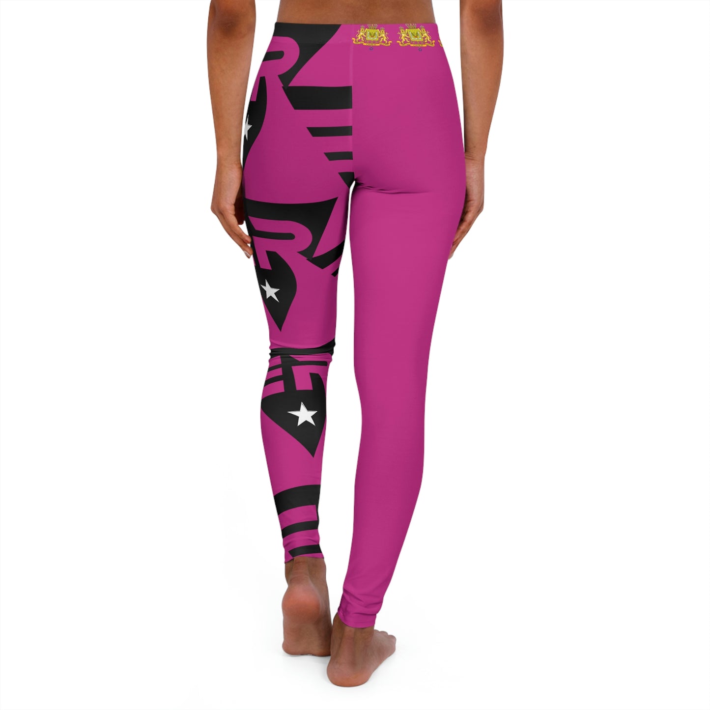 Women's Spandex Leggings Hot Pink + Black