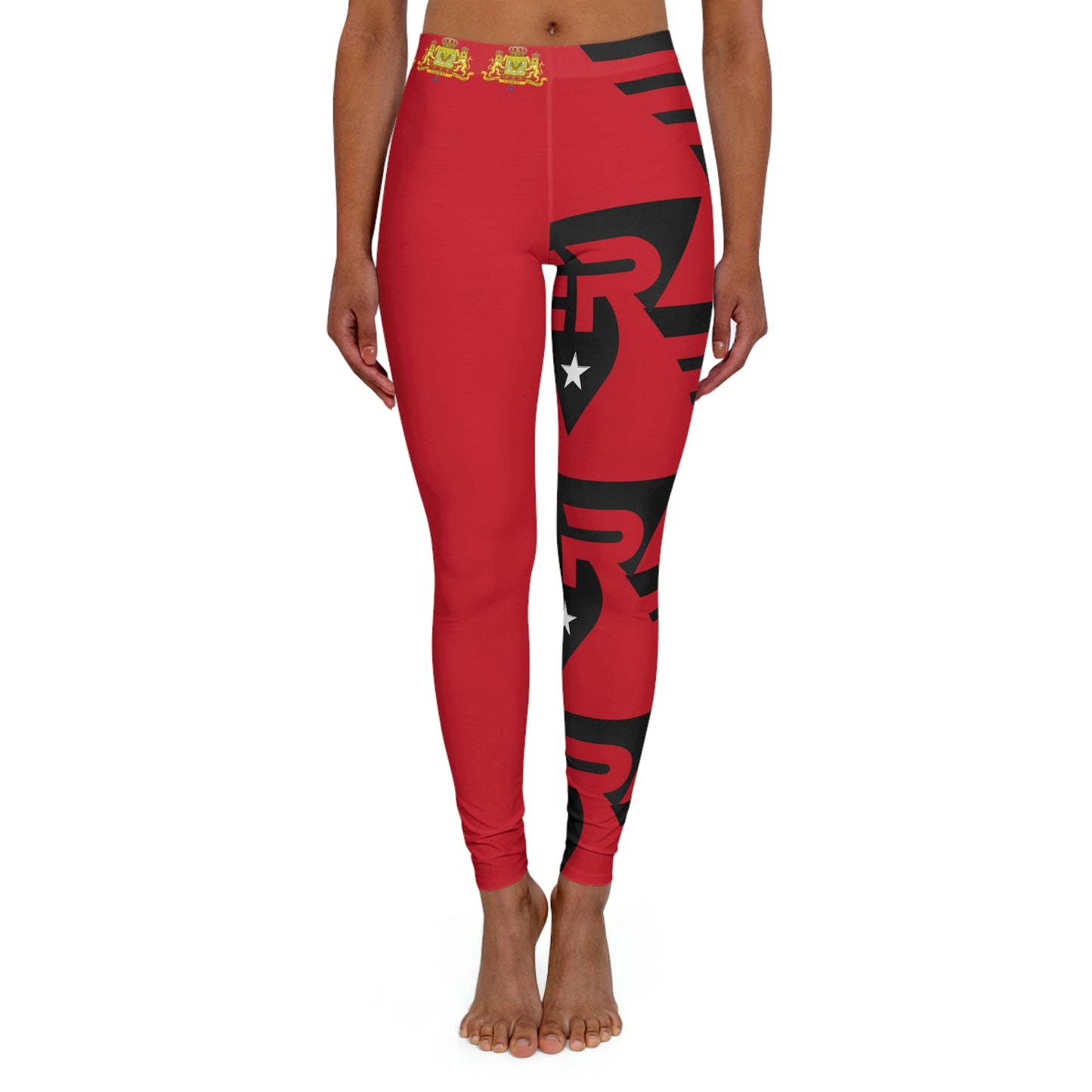 Women's Spandex Leggings Red + Black