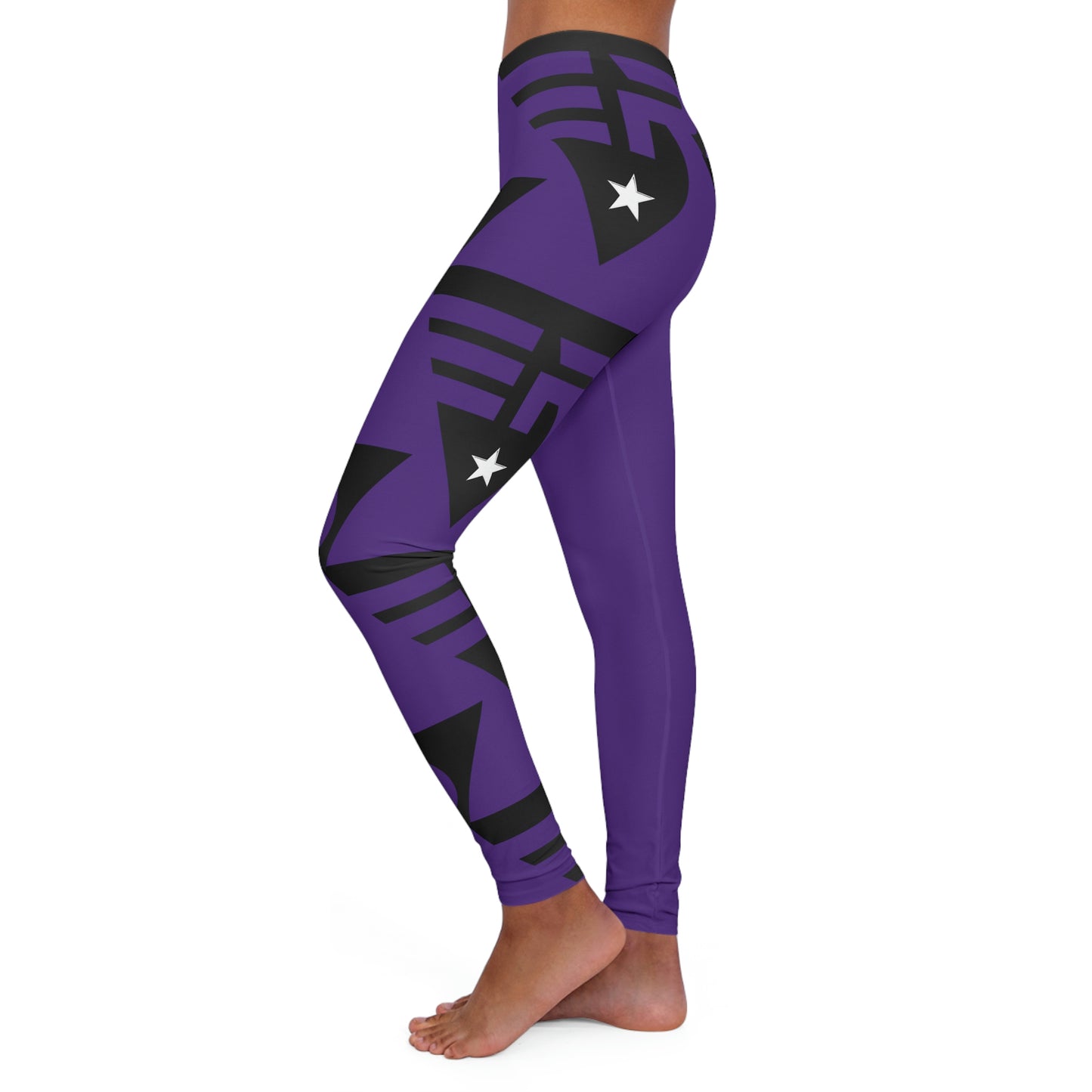 Women's Spandex Leggings Purple + Black