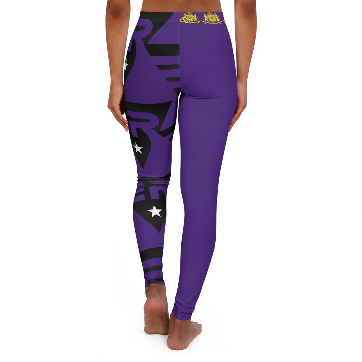Women's Spandex Leggings Purple + Black