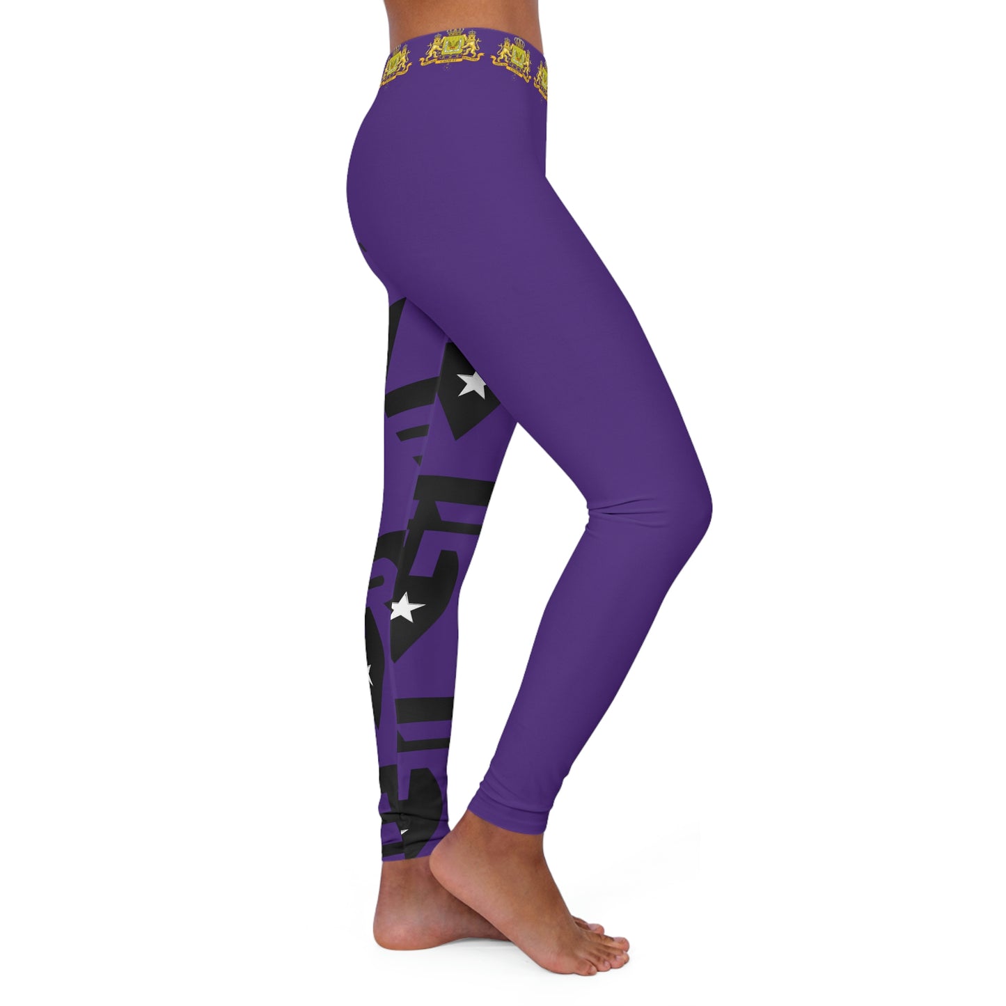 Women's Spandex Leggings Purple + Black