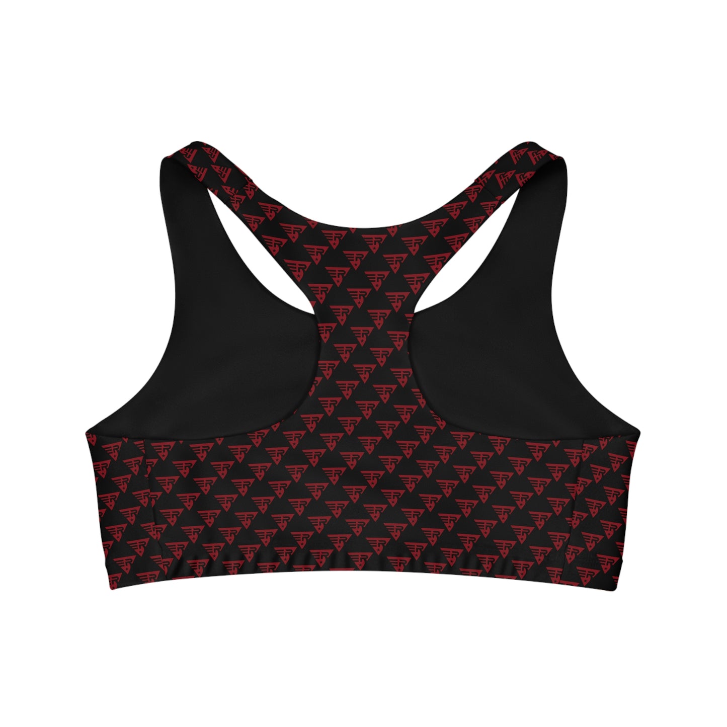 Seamless Sports Bra Black + Red