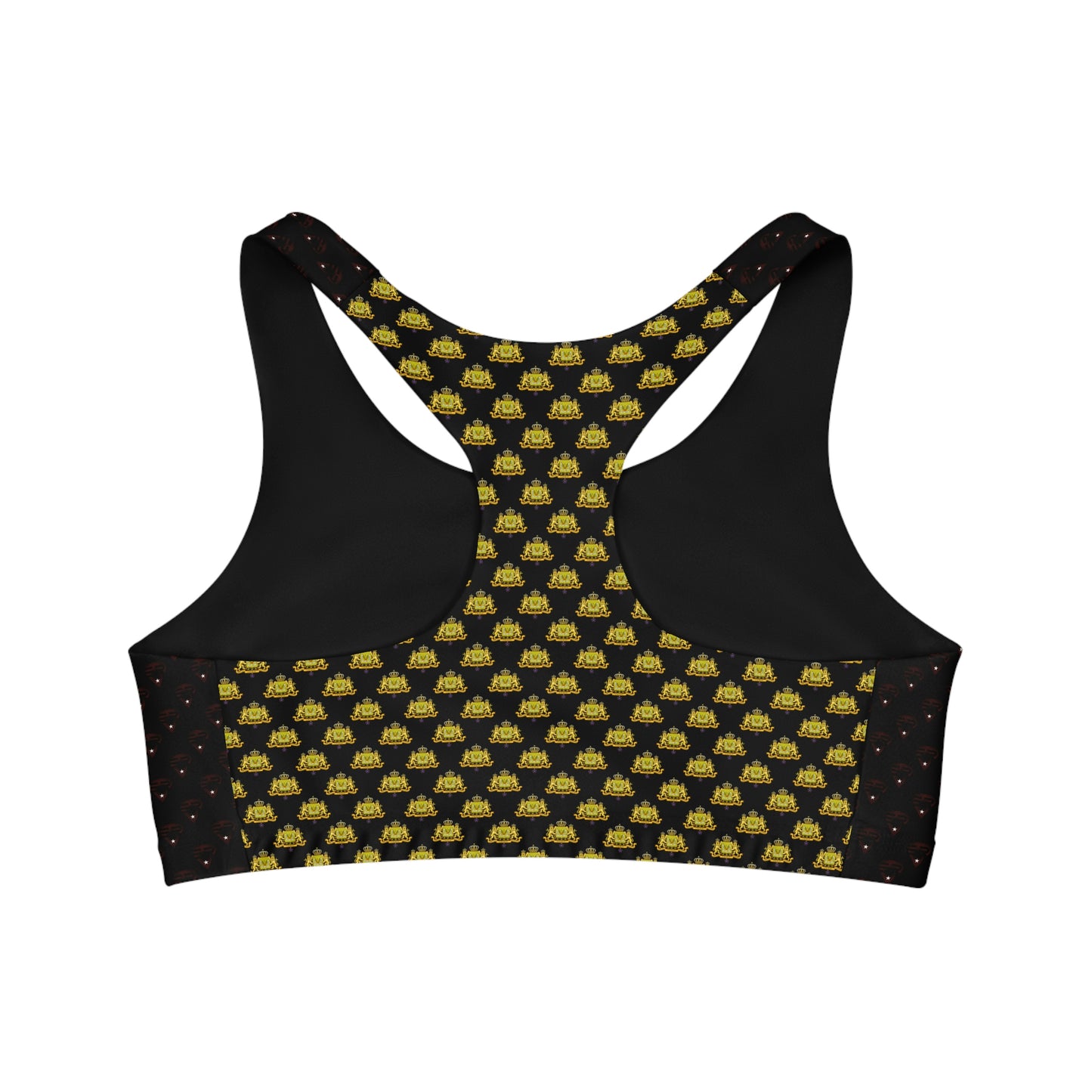 Seamless Sports Bra Black on Black + Gold