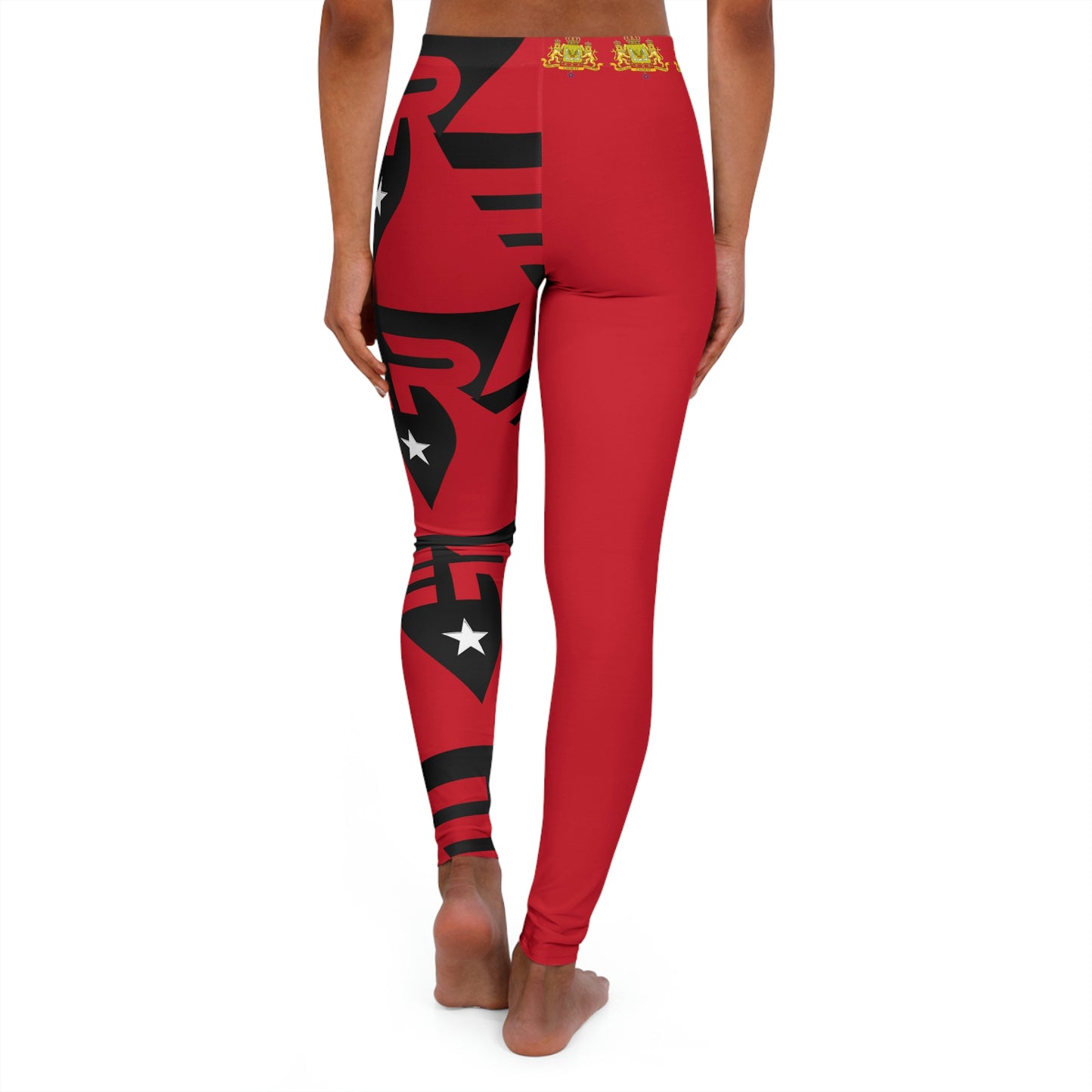 Women's Spandex Leggings Red + Black