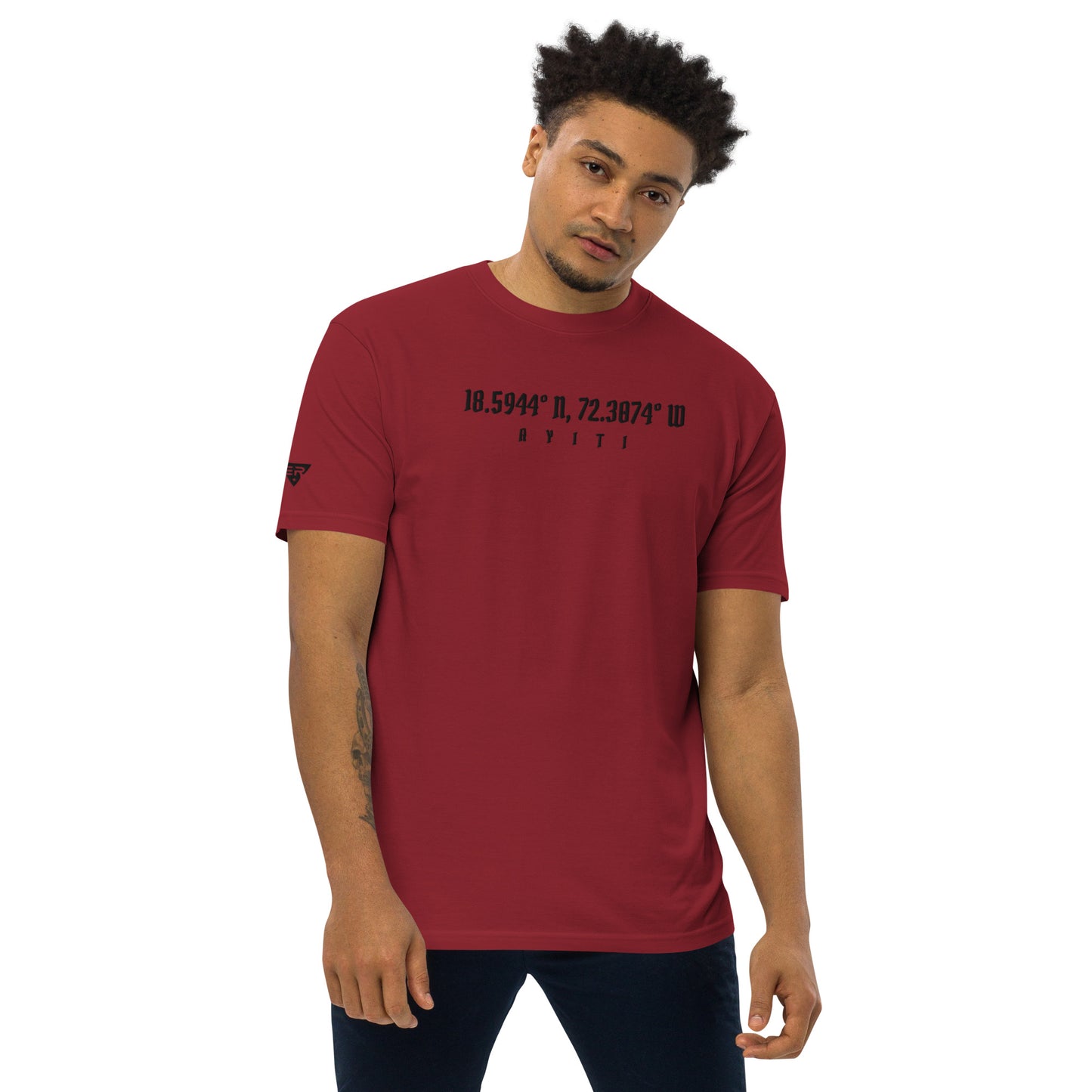 Roze Coordinates Short Sleeve Tee- Ayiti- Red/Grey