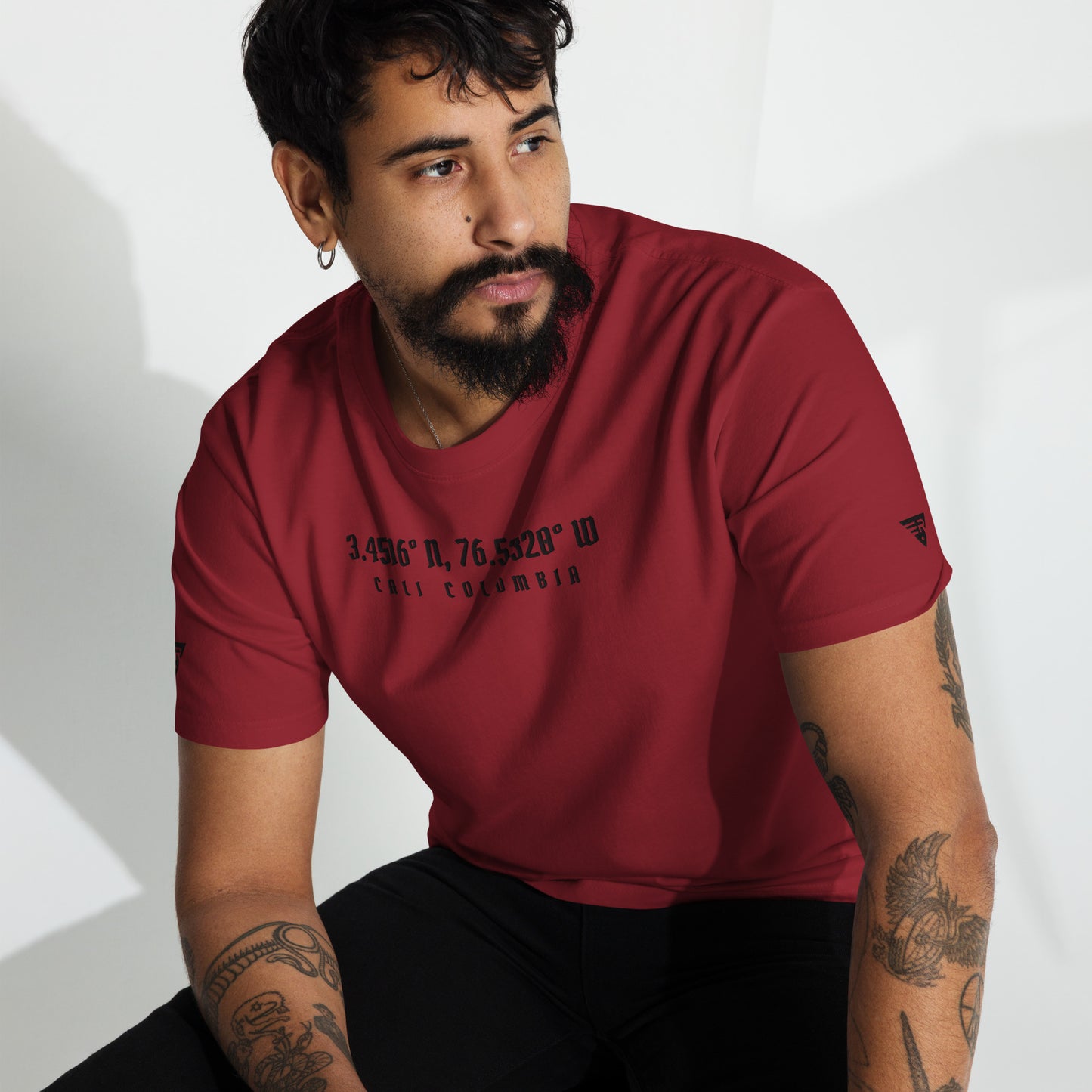 Roze Coordinates Short Sleeve Tee- Cali Colombia- Red/Grey