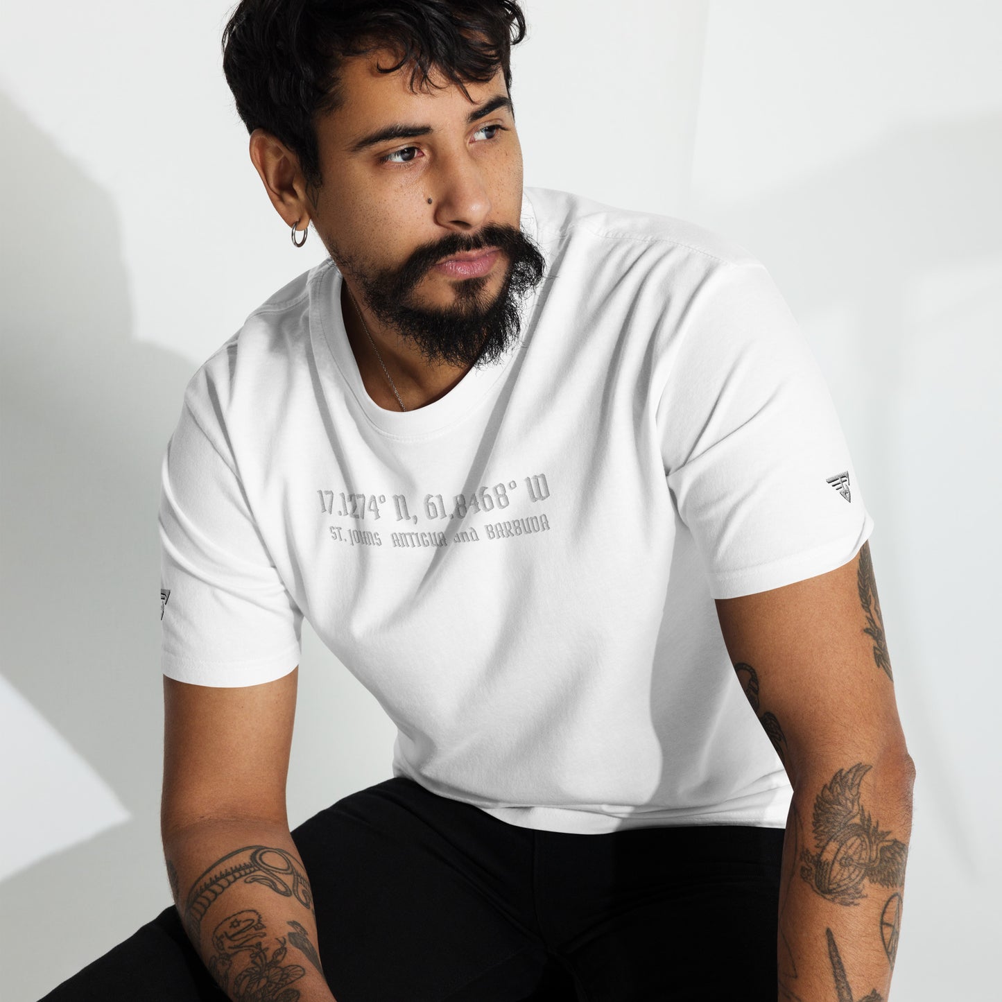 Roze Coordinates Short Sleeve Tee- Antigua and Barbuda- Blk/Wht